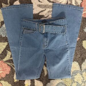 PrettyLittleThing Blue Flare Jeans